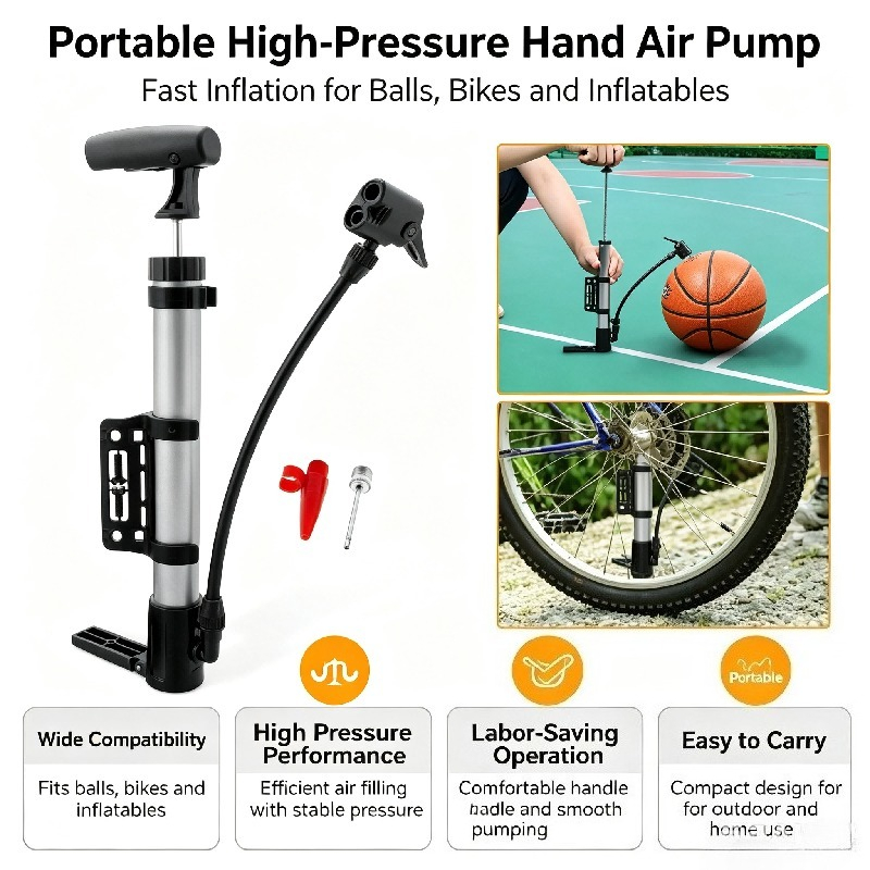 Bike Pump Frame Mount - Mini Pompa per Bicicletta Portatile, Gonfiatore
